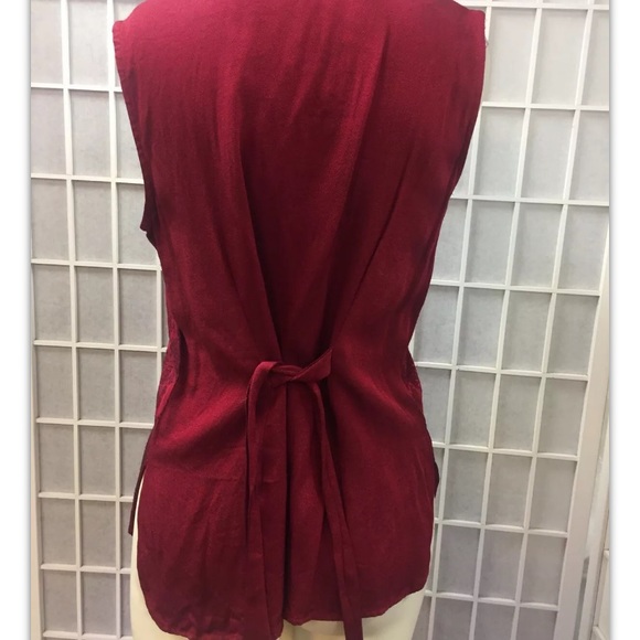 Fine Line, blouse, red, accent floral, size S.: - Picture 2 of 9